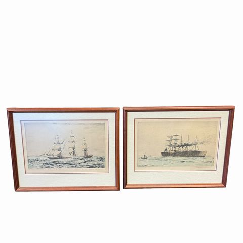 Norman Wilkinson Ship Print Set of 2 12x14