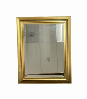 Gold framed beveled mirror, 30x24