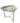 Glass Top with Brass Legs Triangular Side Table 24"h x 23"w