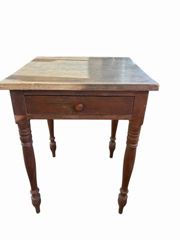 Antique Sheraton-style table w/ drawer, 22x21.25x29" h