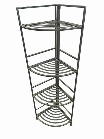 Container Store 4-shelf folding metal corner bakers rack, 12.5x15.75x44H