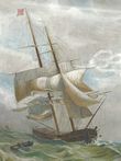 Framed Gold Gilt Late 19th Century Oil On Canvas Featuring Maritime Scene 28x33"