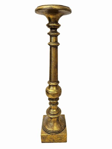 #3 of 6 Goldtone tall candleholder, 20" h