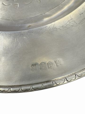 Match Round Pewter Platter, Diam. 17.25 in.