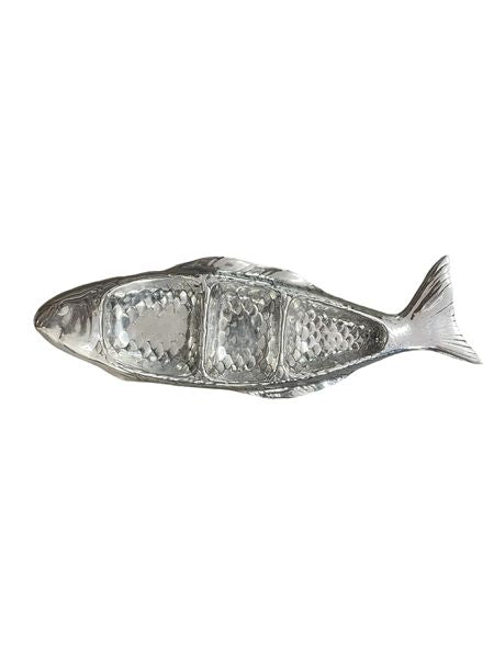 Aluminum Fish Divided Platter  21"x13.75LER