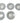 Set of 5 Fenton French opalescent plates, 7.75" diam.