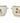 PAIR of white porcelain cachepots w/ gold accents, 4" h