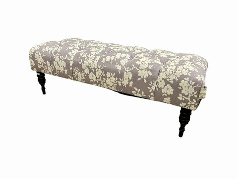 Tufted Upholstered & Black Pained Bench, L. 49.5 in. x W. 20.5 in. x H. 16 in.