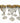 Set Of Six Gold Encrusted Crystal Wine Stems 6.5x3"