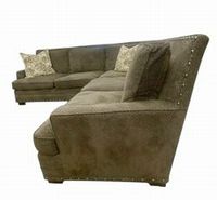 Bernhardt brown sectional w/ oversized nailhead trim, 37" h, 168.5" w, 26.5" d