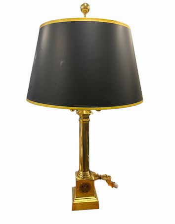 Brass Wake Forest Univ. lamp, 27.25" h