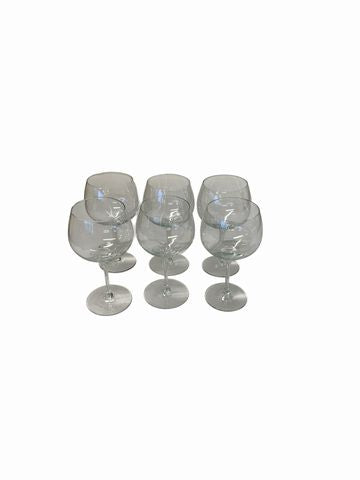 Set Of Six Crystal Balloon Glasses 7" x 4"