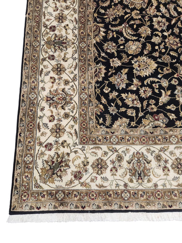 Hand-knotted Persian-style wool area rug, possibly a Nain or Indo-Tabriz, 96.5"