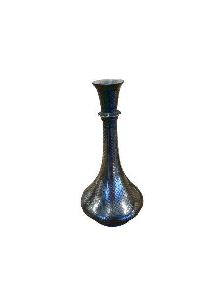 Indian Gunmetal and Silver Vase, 4.5x8.75"