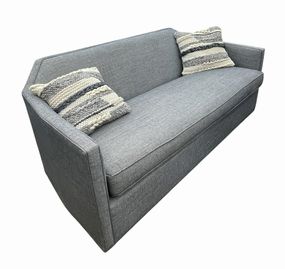 Arhaus Blue Marina Sofa with pillows, 31H. 72W. 35D