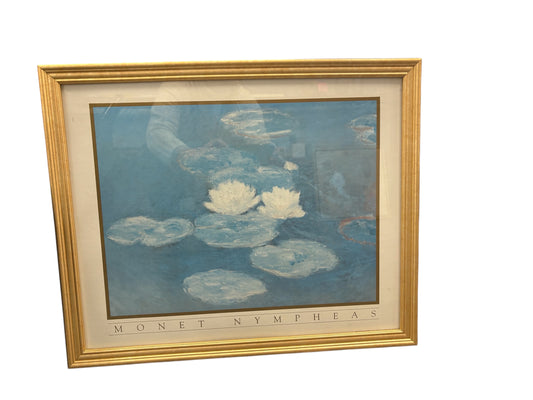 Framed "Monet Nympheas" poster, 17.5x21.5"