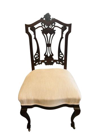 Mahogany Gothic Parliament side chair, 19x17x37.5"