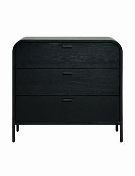 Brooke 3 Drawer Dresser, Black