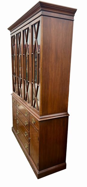 Henkel Harris Mahogany 2 Pice Breakfront China Cabinet