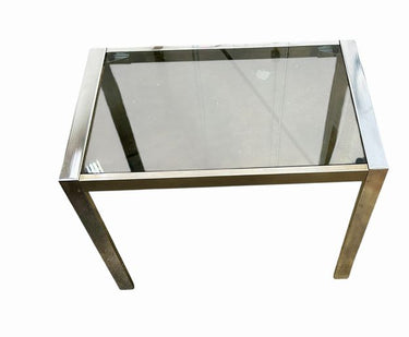 Vintage Chrome & Glass Side Table