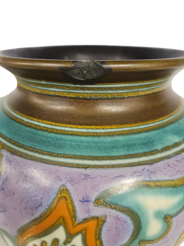 Gouda  Art Nouveau Vase, Holland 9"h x 6"dia 9 (as is)