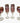 Mixed set of 4 ruby red/gold crystal glasses, 2 champagne & 2 wine, 6.5-8H