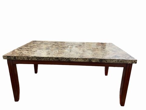 Marble top dining table, 70x42x31H