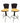 PAIR of revolving espresso bar stools w/ butterscotch vinyl seats, 35.5" h x 15.
