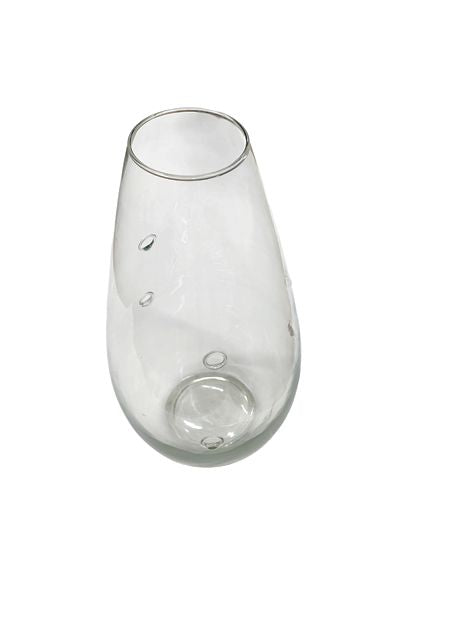 Contemp. Glass Vase Multiple Openings 15"Hx9"Dia