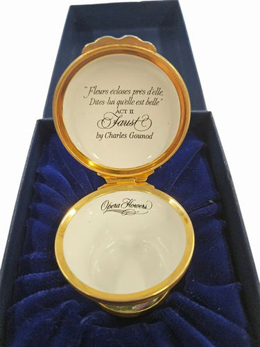 Halcyon Days Faust "Opera Flowers"  Box, 1.5" diam.