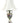Vintage handpainted floral porcelain urn lamp w/ ivory shade, 33" h