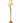 Antiqued gold swingarm standing lamp w/ beaded cream shade, 62" h