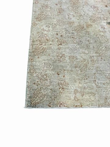 Pakistani Oushak wool rug w/ivory, beige, terracotta pattern, 9x12
