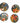 Set of 8 MMA Midnight Garden Luncheon Plates 9"dia