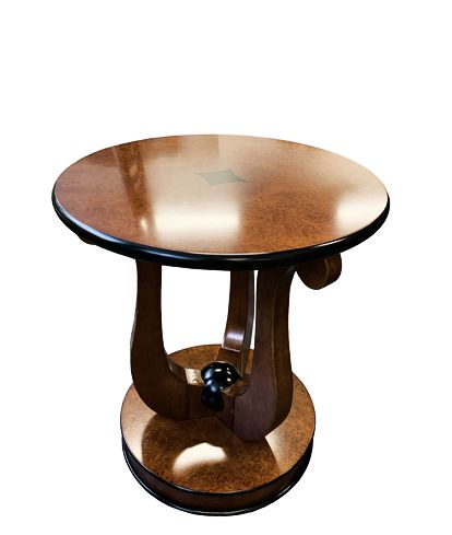 Wooden Regency  Side Table Black Inset'nBall 20"Hx 25"Dia