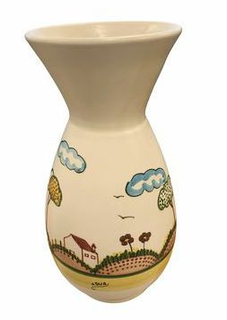 Deruta handpainted vase (Italy), 10.5" h