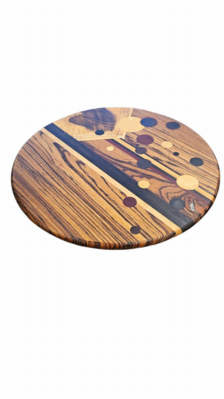 Handmade Pieced Wood Lazy Susan 19" Dia