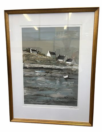 "Colline Sur La Mer," signed/numbered lithograph by George Laporte, 38x30"