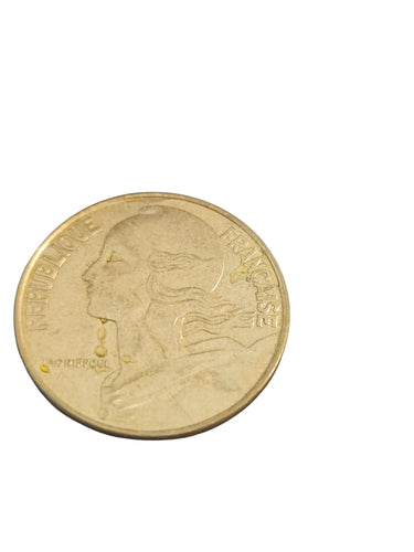 Ring with Republique Francaise Goldtone Coin