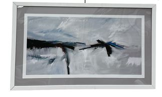 LG Framed Abstract Print, (Wht, 28x44")