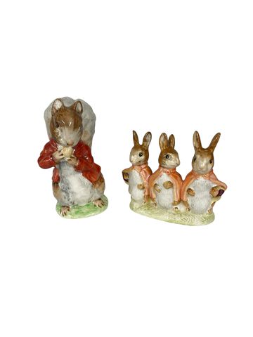 Royal Albert Beatrix Potter "Timmy Tiptoe" & "Hopsy,Mopsy & Cotton Tail"