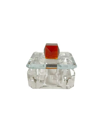Sparkling Glass Crystal Vanity Box 4" x 4"
