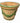 Large Anduze-style terracotta planter w/ green relief on rolling stand, 20" h, 2