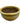 Ochre glazed round stoneware planter, 5.75" h, 9.25" diam.