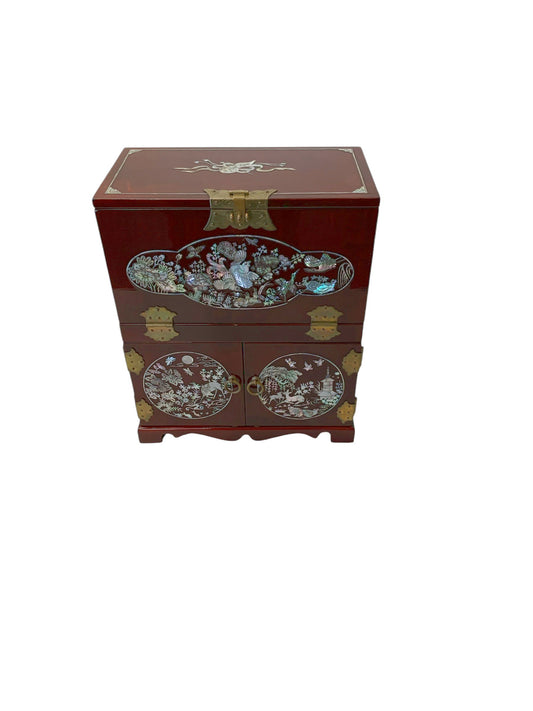 Korean Lacquer Jewelry Box 11"x9"x5"