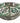 Vintage Chinese pink/green famille rose medallion bowl, 3.25" h, 8" diam.