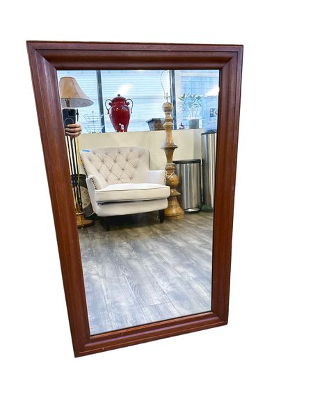 Large VTG Wood Frame Mirror, 24x40.5"