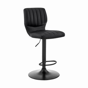 25" Black Iron Swivel Adjustable Bar Chair 17"W x 21"D x 46"H