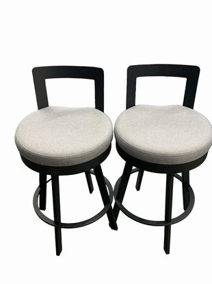 Pair Of Modern Swivel Coated Iron Bar Stools 32"x26"