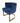 Set of 5 modern blue velvet barrel dining chairs on gold stainless steel frame,
